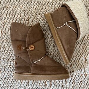 Cotton On Brown Kids Boots with Button Detail